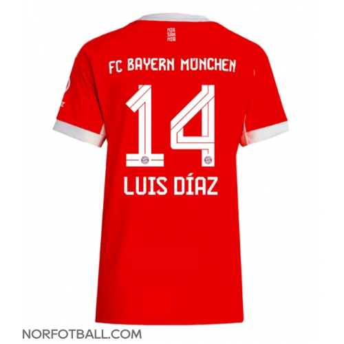 Billige Fotballdrakt Bayern Munich Luis Diaz #14 Replika Hjemmedrakt Dame 2025-26 Kortermet Billige Fotballdrakt Bayern Munich Luis Diaz #14 Replika Hjemmedrakt Dame 2025-26 Kortermet